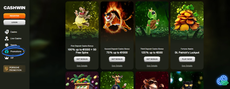 CashWin Casino bonus