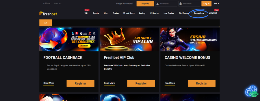 FreshBet Casino bonus