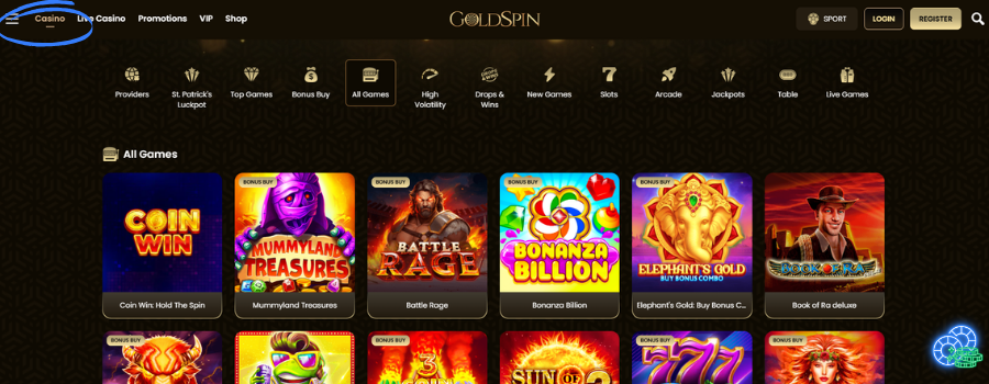 Goldspin Casino slot