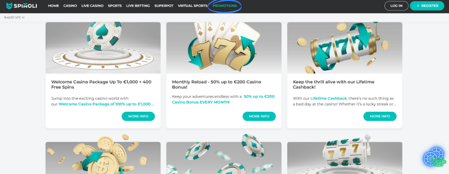 Spinoli casino bonus