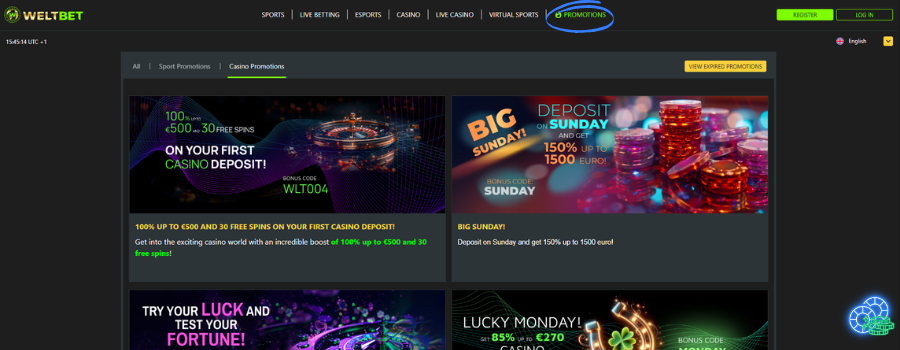 Weltbet casino bonus
